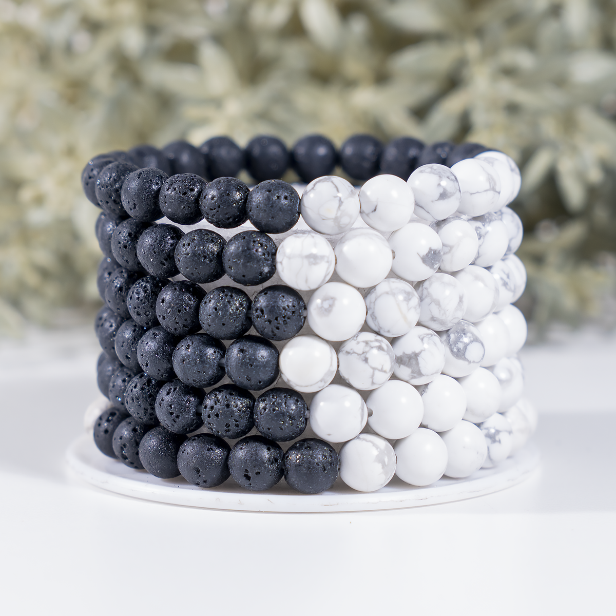 Lava Diffuser Bracelet, Lava with Howlite Beads Diffuser Jewelry, Aromatherapy, Essential Oil Bracelet, Spiritual Gift, Yoga Gift for Her,