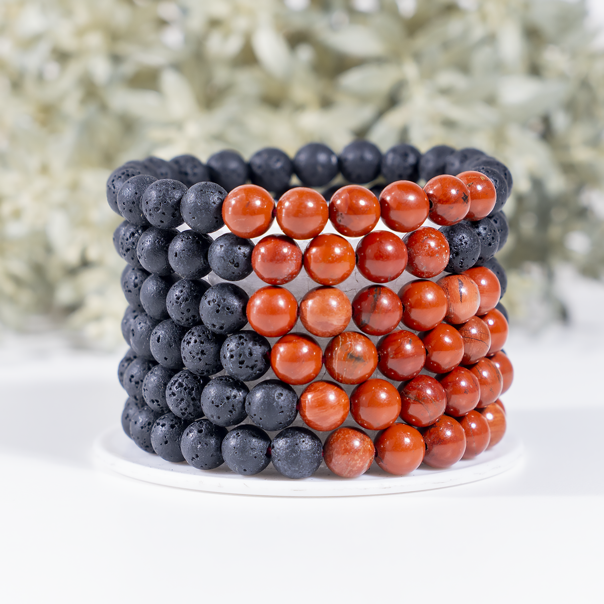 Lava Diffuser Bracelet, Lava with Red Jasper Beads Diffuser Jewelry, Aromatherapy, Essential Oil Bracelet, Spiritual Gift, Yoga Gift for Her,