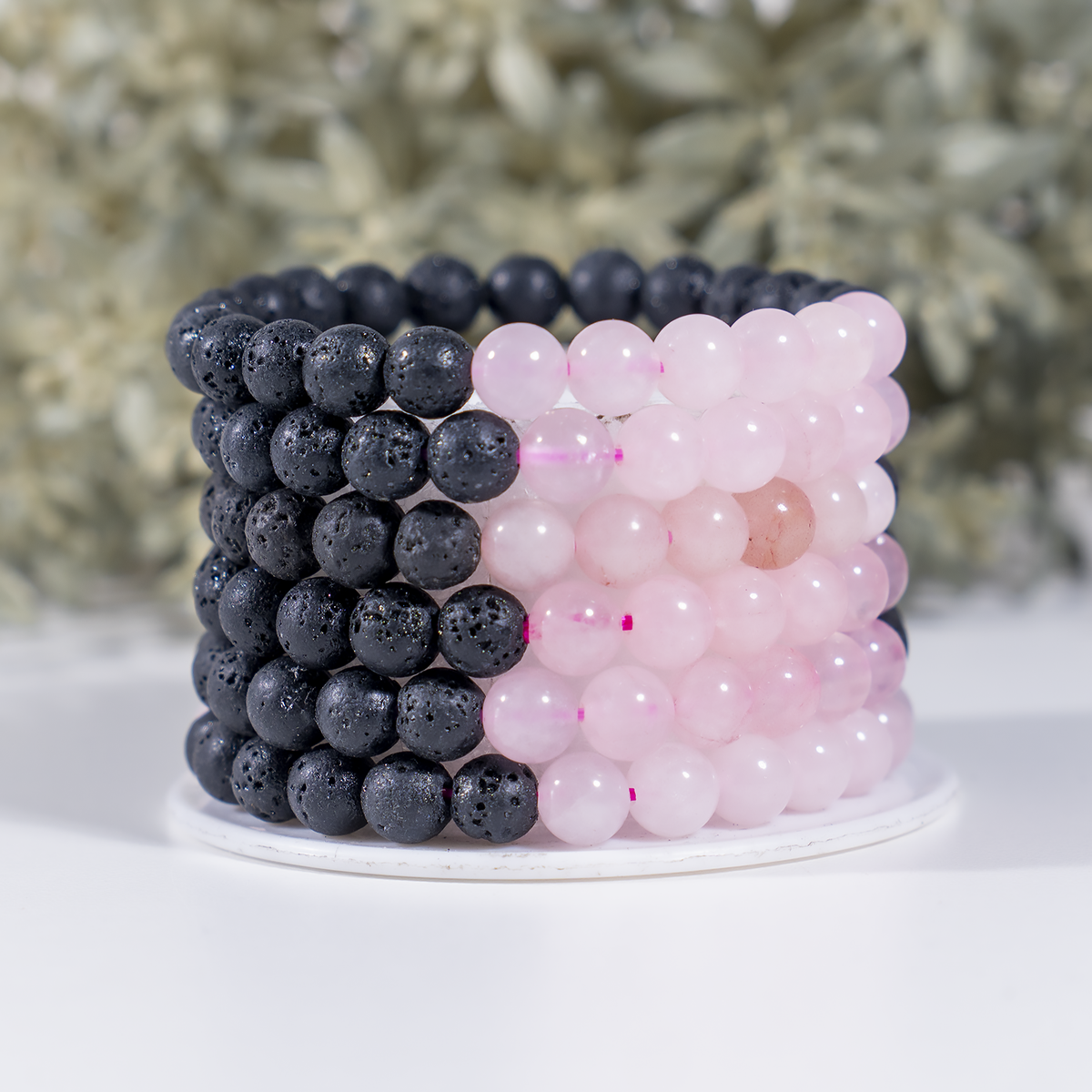 Lava Diffuser Bracelet, Lava with Rose Quartz Beads Diffuser Jewelry, Aromatherapy, Essential Oil Bracelet, Spiritual Gift, Yoga Gift for Her,