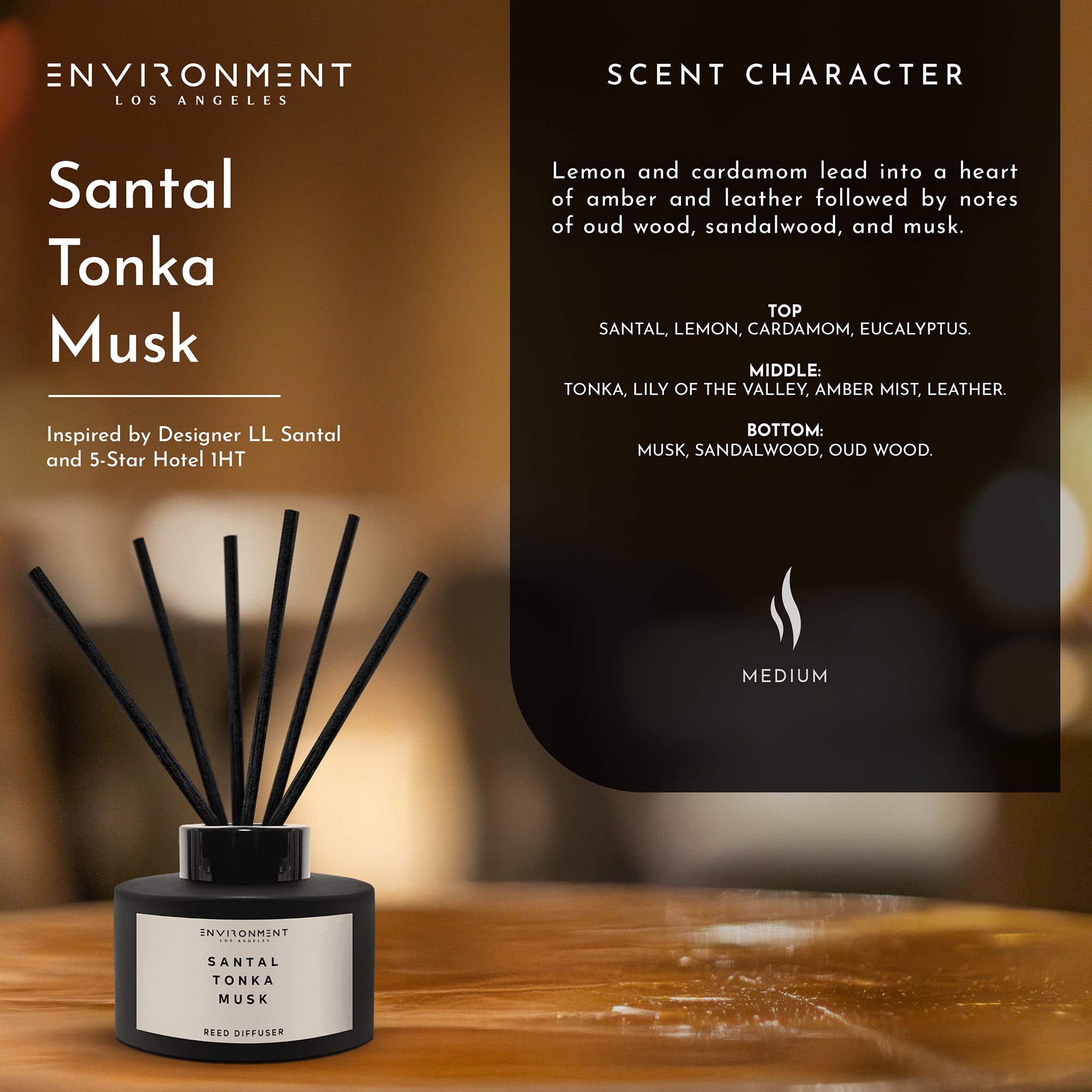 Santal | Tonka | Musk Diffuser (Inspired by Le Labo Santal® and 1 Hotel®) | Environment - Diffuser (Hotel Aromatics) | Wiccan Center