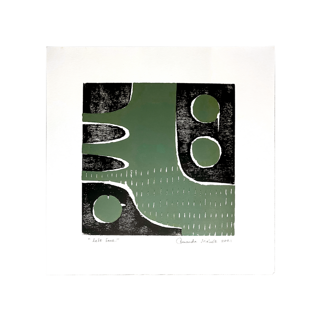 Left Face Block Print