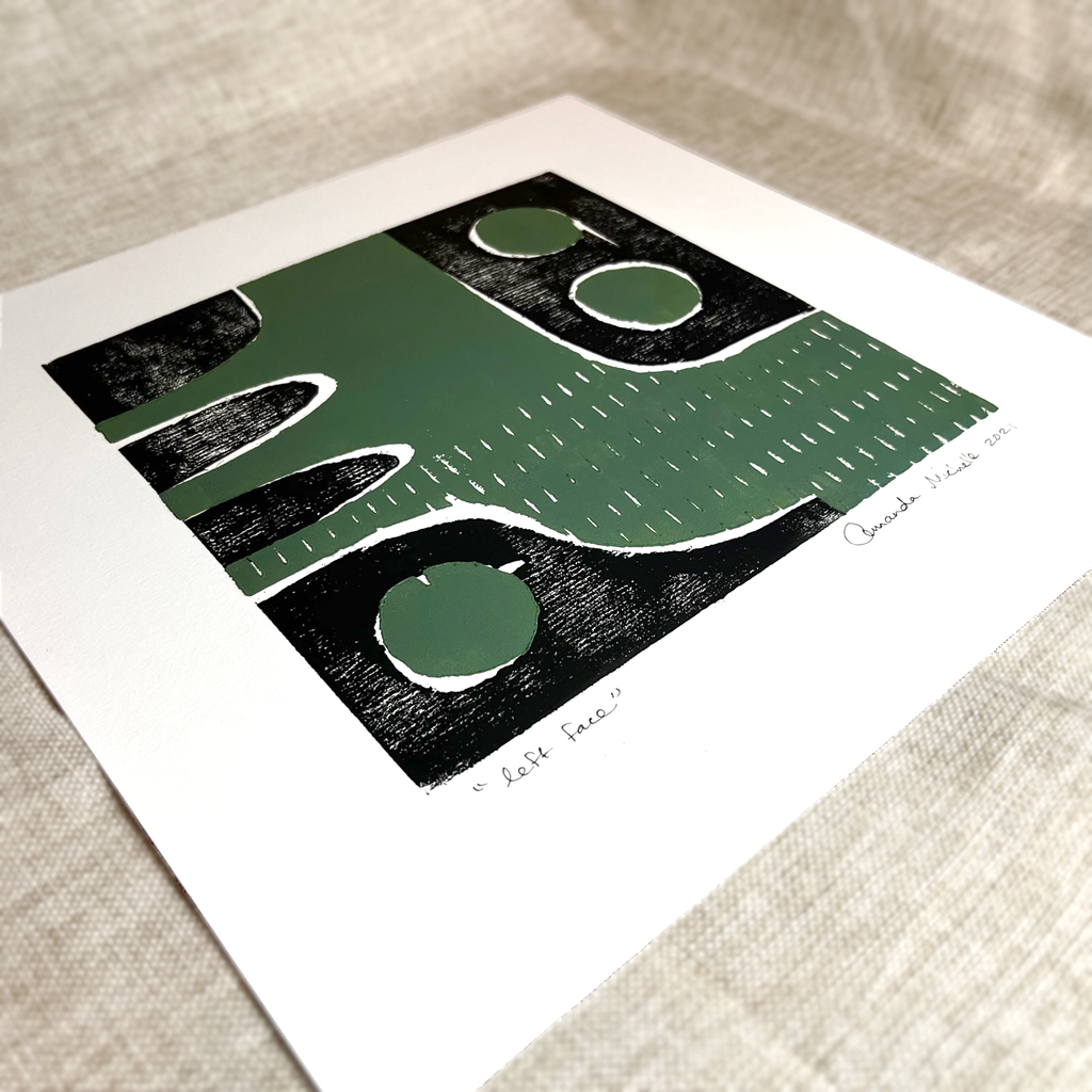 Left Face Block Print