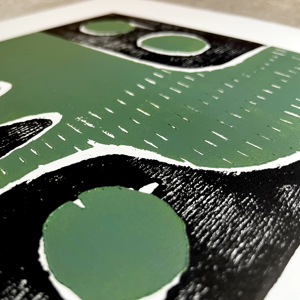 Left Face Block Print