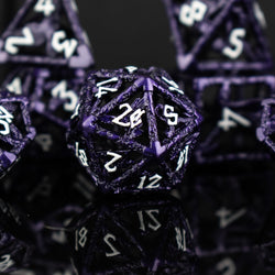 Legends of Valhalla - Purple Hollow Metal Dice Set | hollow | Wiccan Center