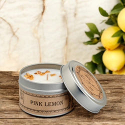 Pink Lemon Botanical Candle Travel Tin | Candle | Wiccan Center