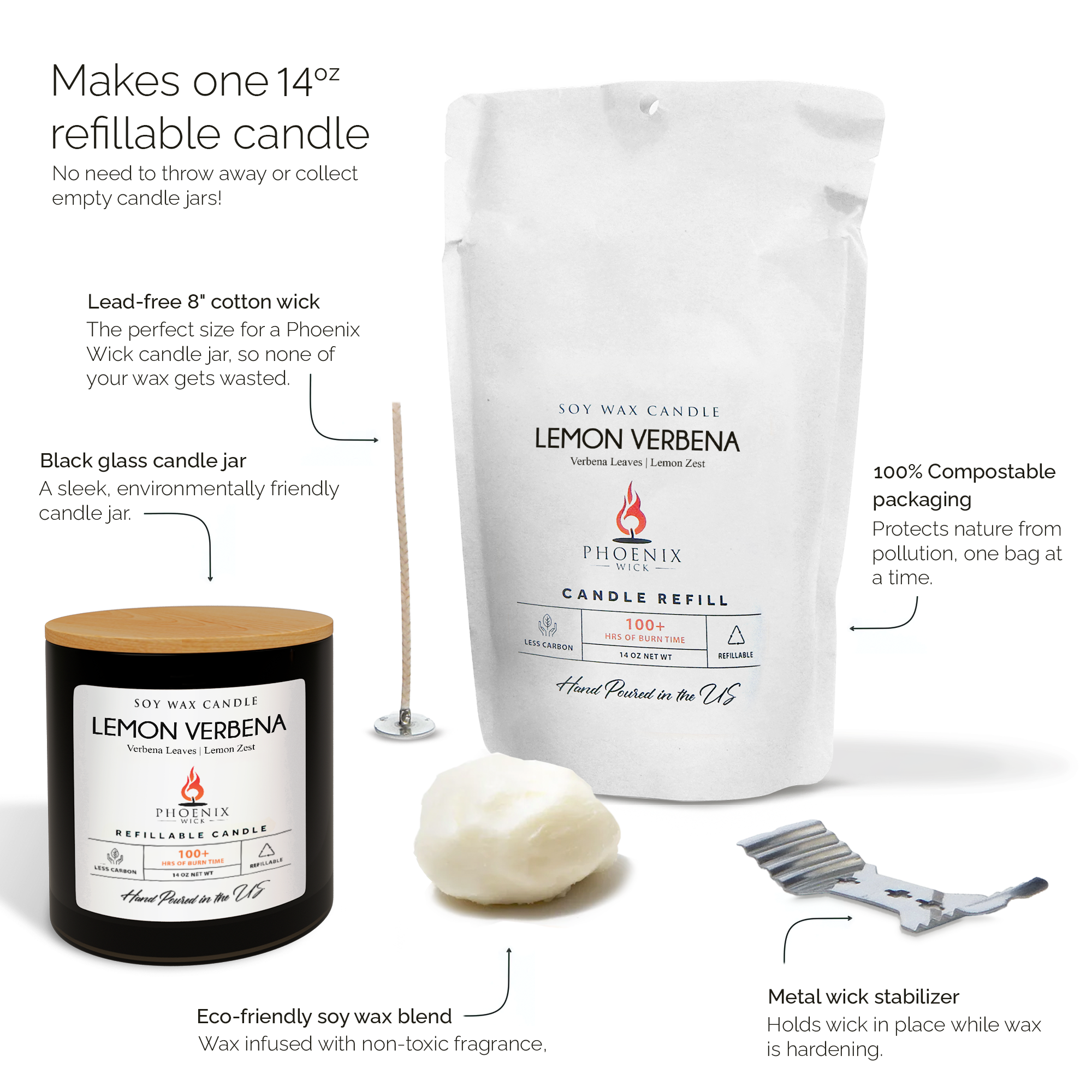 Lemon Verbena - Candle-Making Kit + Jar