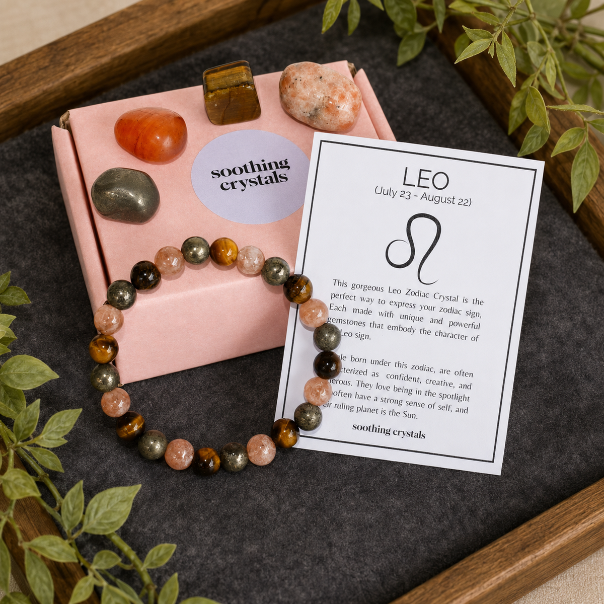 LEO Zodiac Crystal Kit, Leo Birthstones Tumbled Stones Set, Leo Stones Gifts