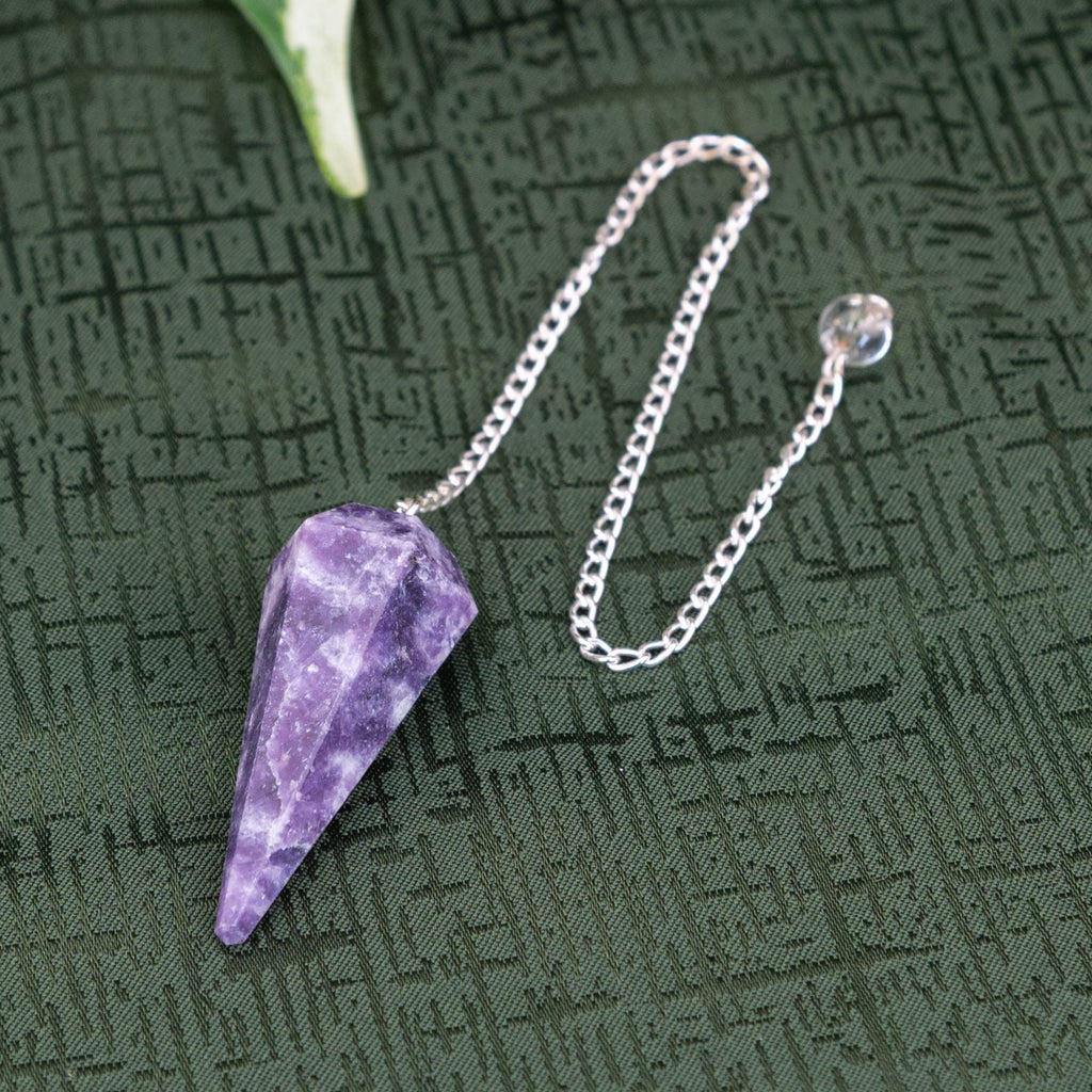 Lepidolite Faceted Pendulum | Religious Items | Wiccan Center
