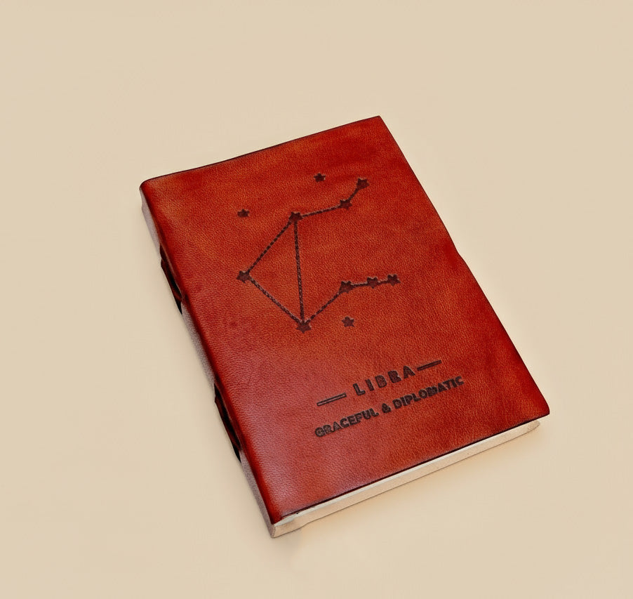 Astrology Zodiac Handmade Leather Journal | Journal | Wiccan Center