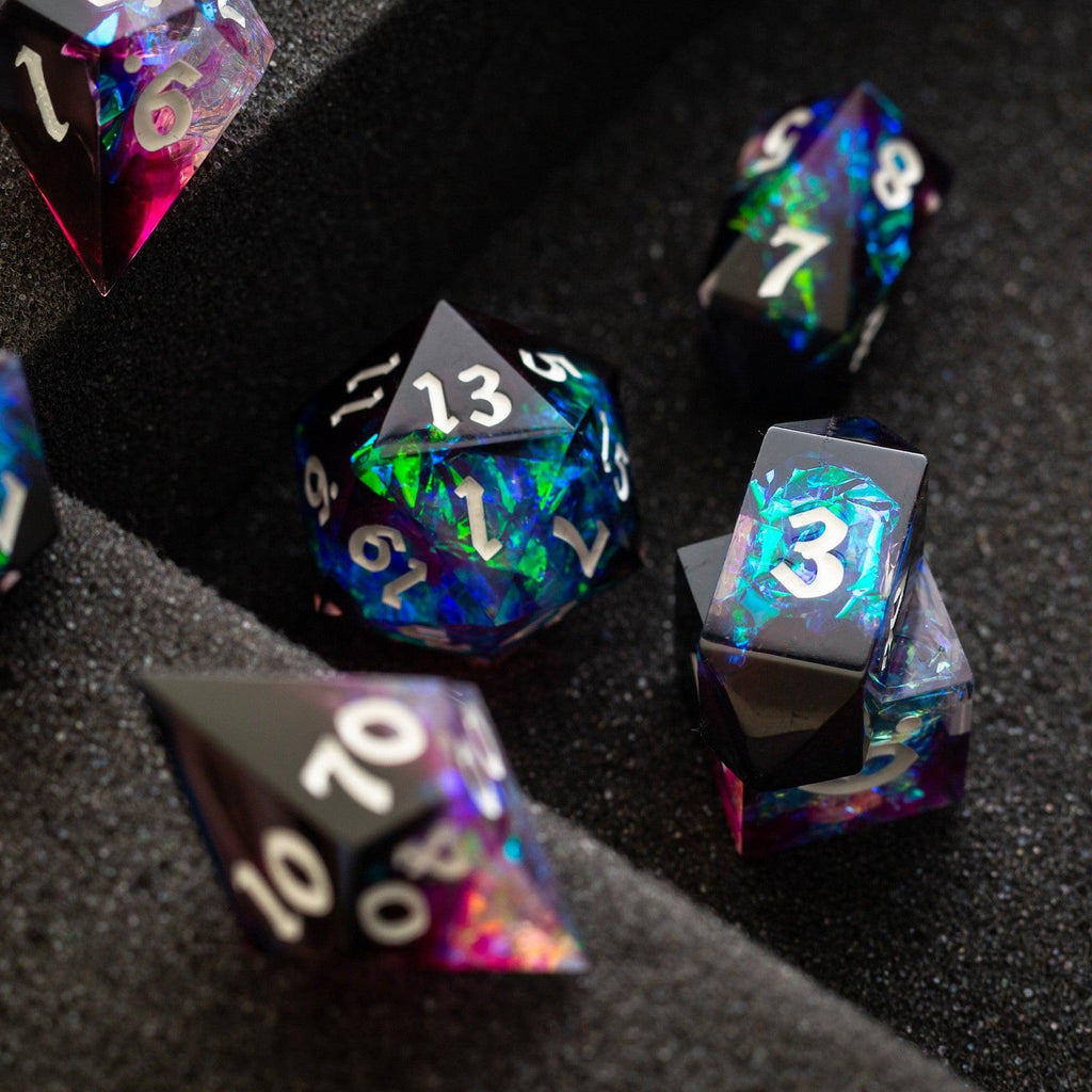 Lightning Handmade Resin DND Dice Set | Resin Dice | Wiccan Center