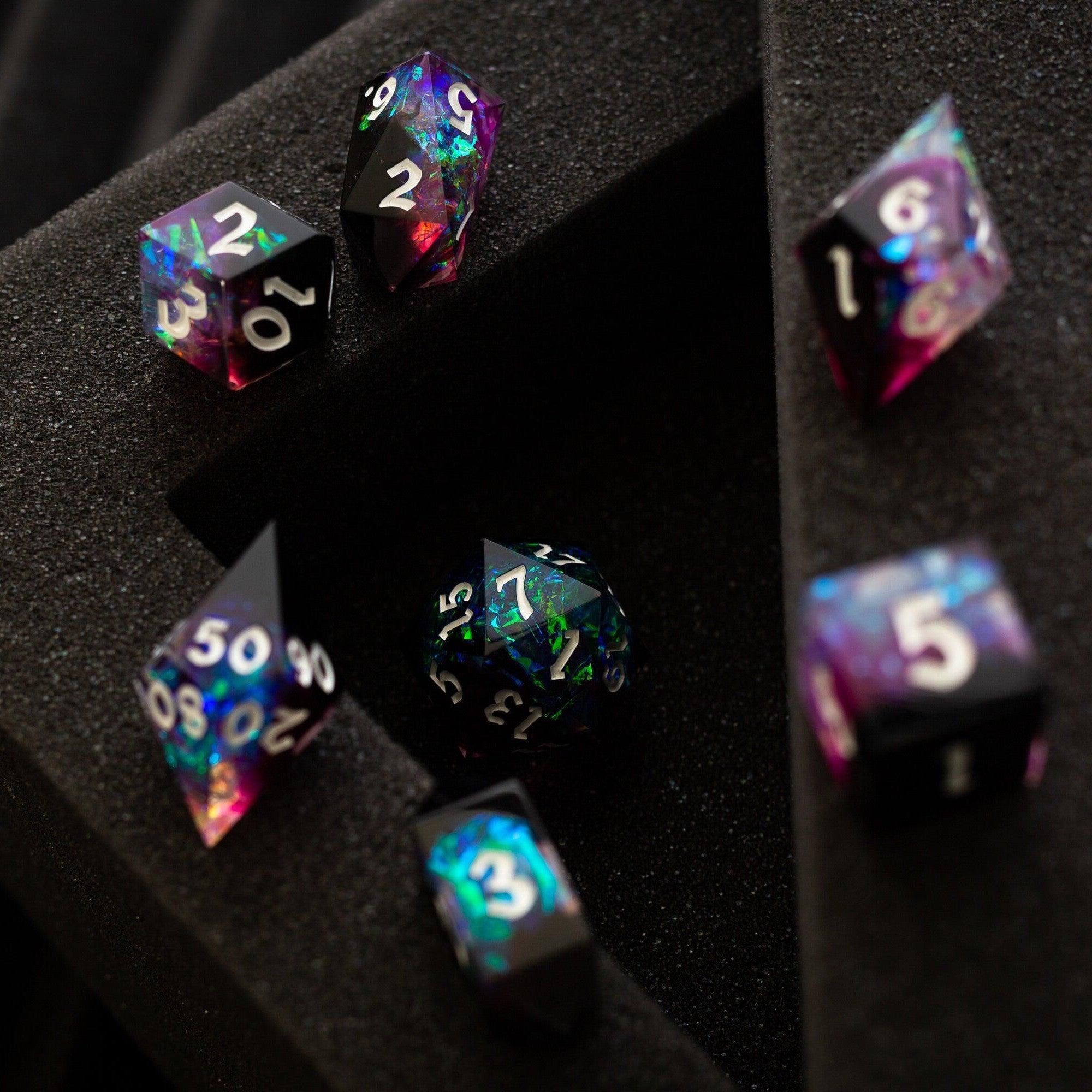 Lightning Handmade Resin DND Dice Set | Resin Dice | Wiccan Center