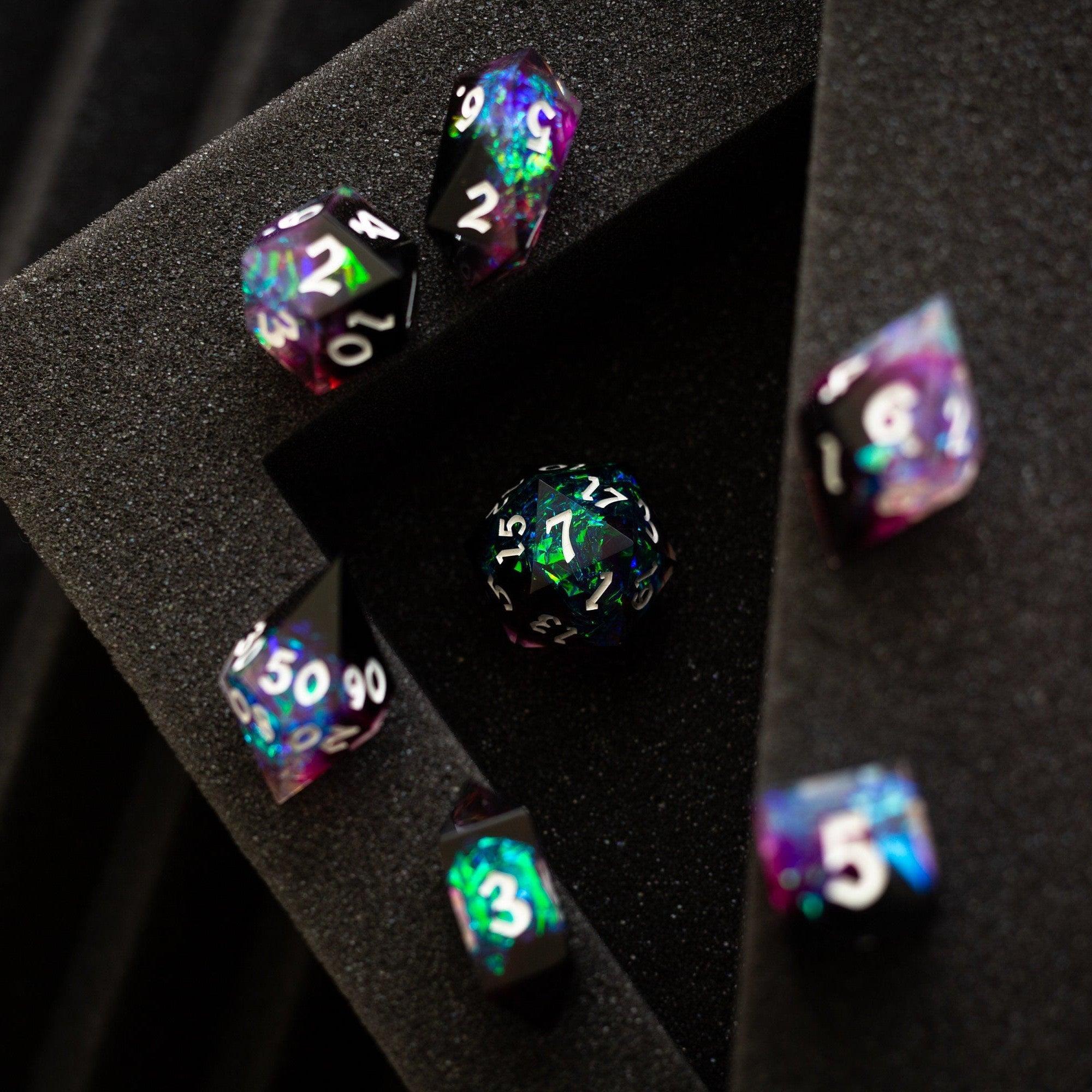 Lightning Handmade Resin DND Dice Set | Resin Dice | Wiccan Center