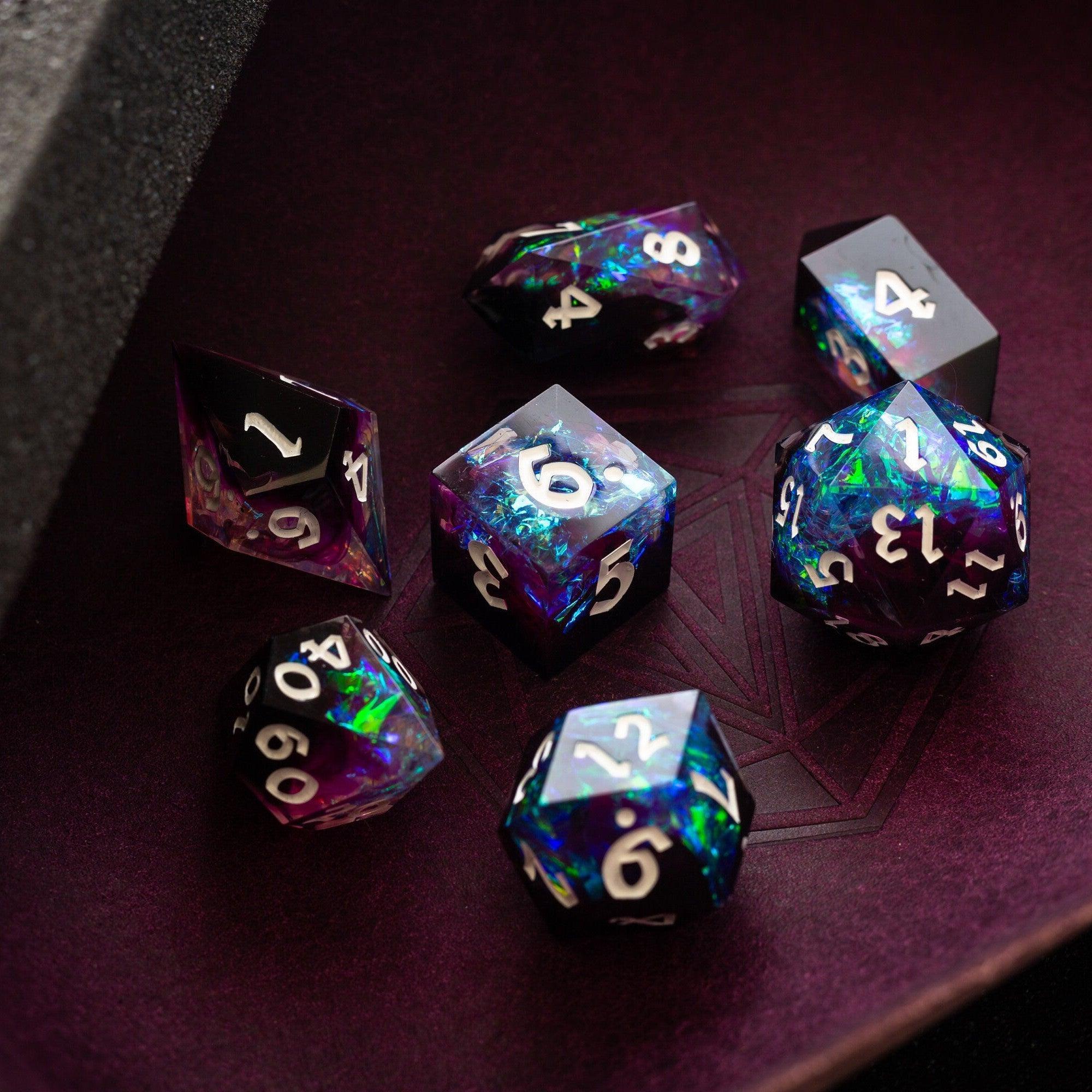 Lightning Handmade Resin DND Dice Set | Resin Dice | Wiccan Center