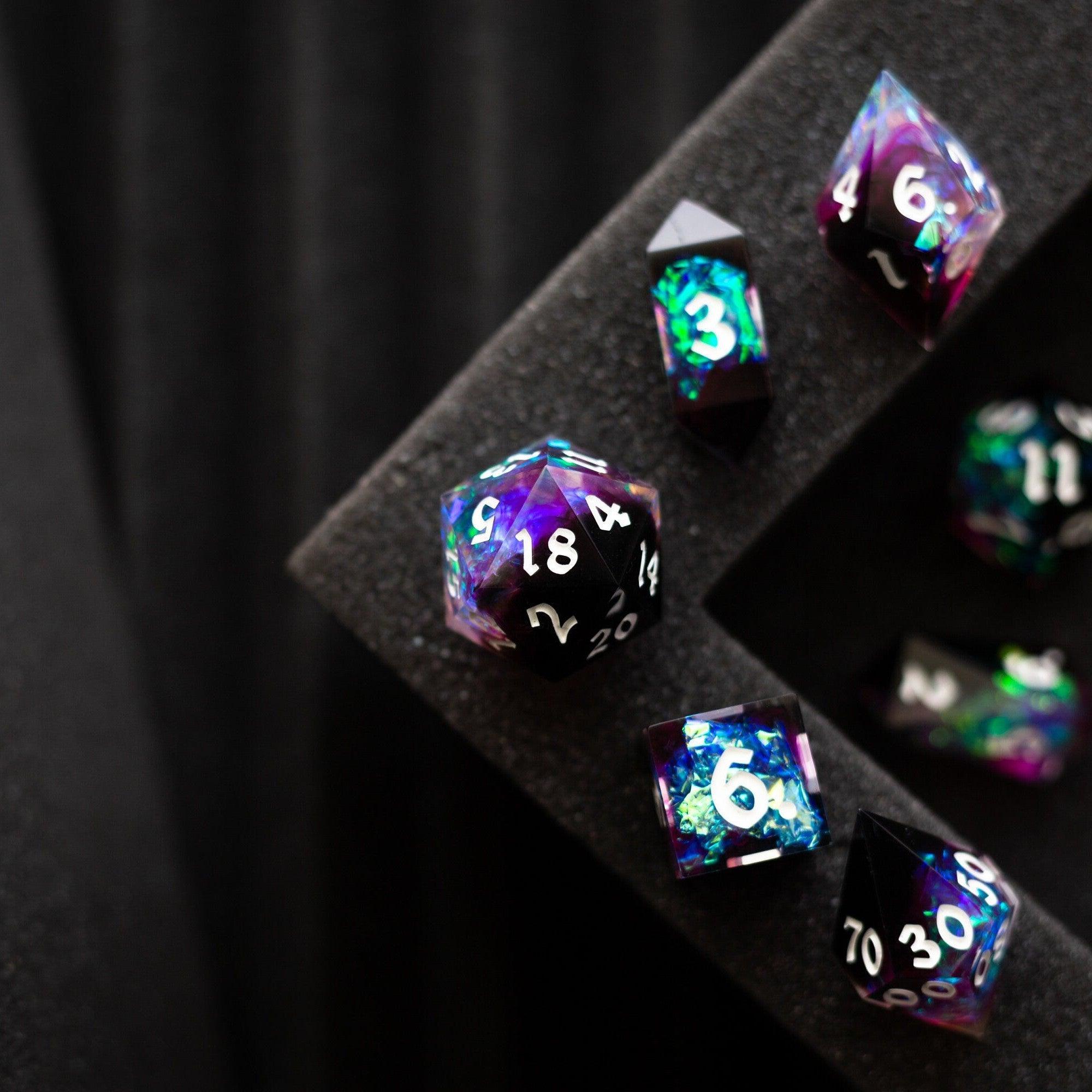Lightning Handmade Resin DND Dice Set | Resin Dice | Wiccan Center