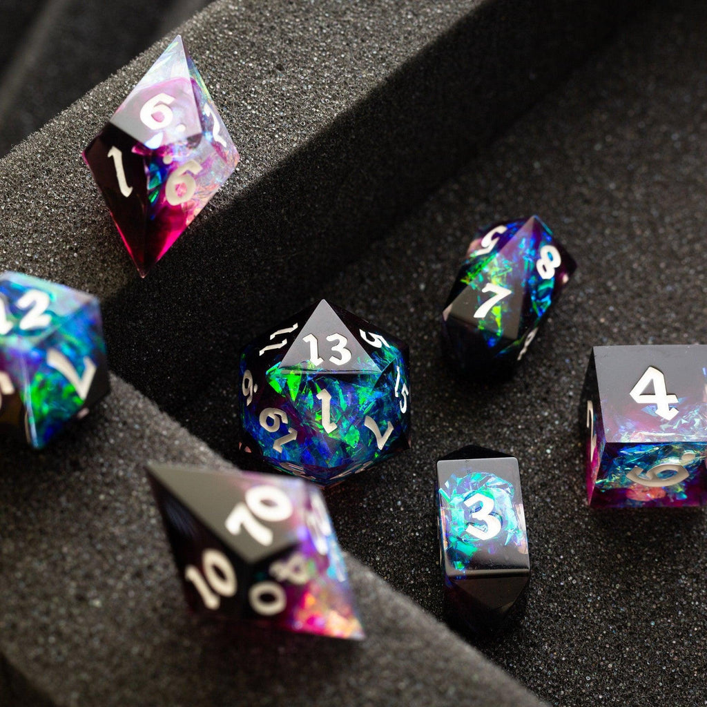 Lightning Handmade Resin DND Dice Set | Resin Dice | Wiccan Center