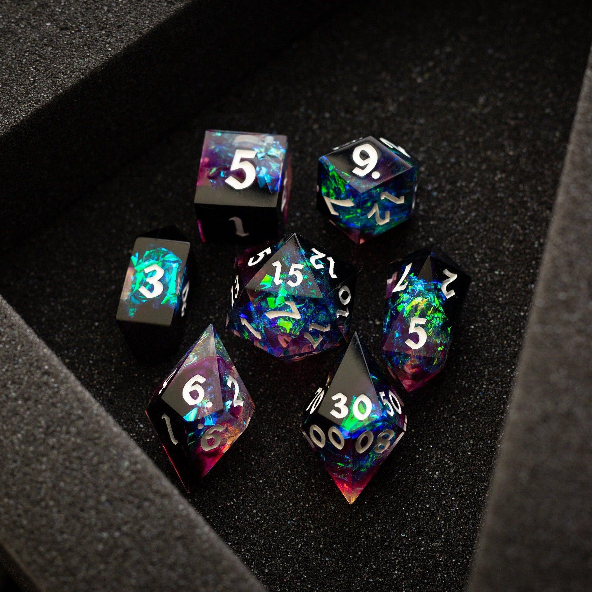 Lightning Handmade Resin DND Dice Set | Resin Dice | Wiccan Center