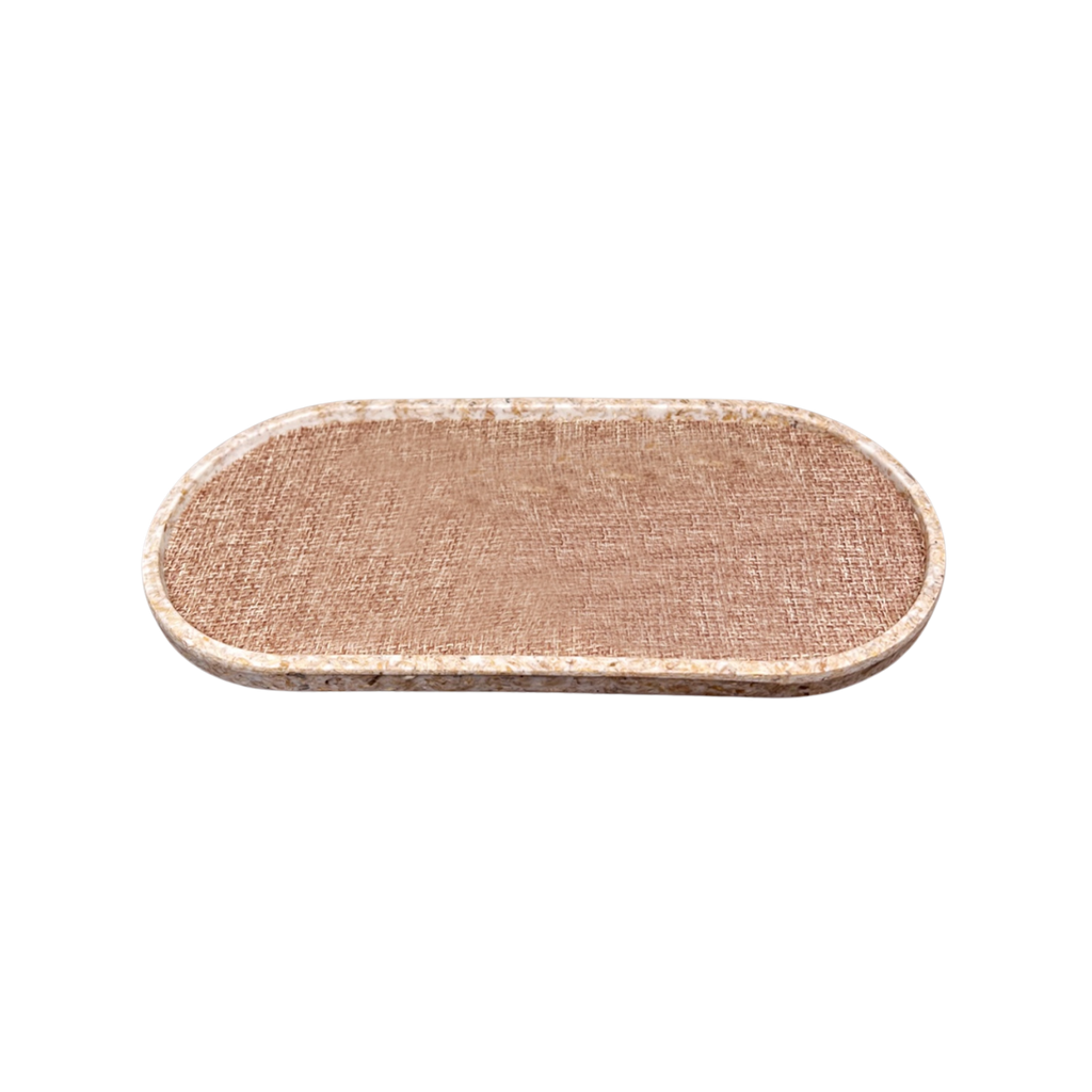 Linen Lacquered Oval Tray