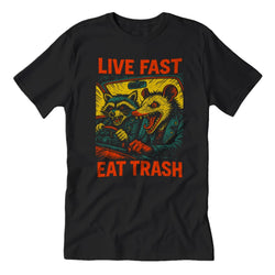 Live Fast Eat Trash T-Shirt | Guys Shirt | Wiccan Center