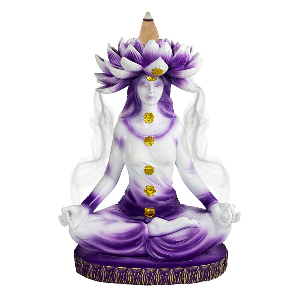 Lotus Chakra Goddess Backflow Incense Burner | Incense Burner | Wiccan Center