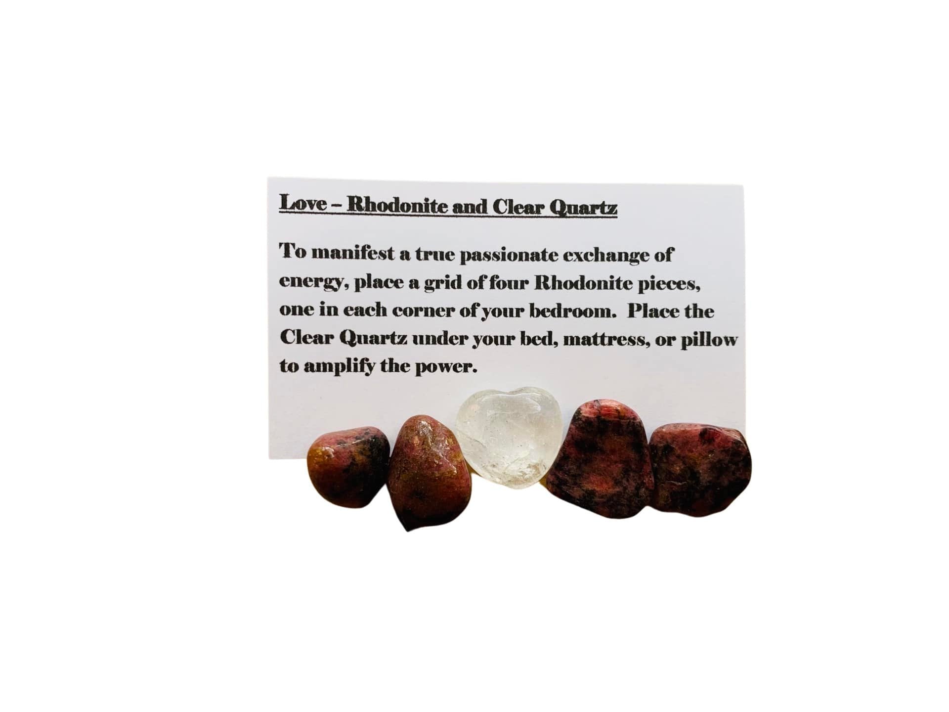 Love: Clear Quartz and Rhodonite | | Wiccan Center