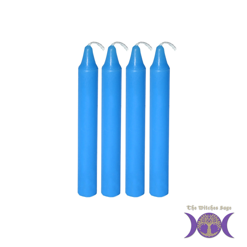 Mini Ritual Candle - Lt Blue (Set of 4) | Candle | Wiccan Center