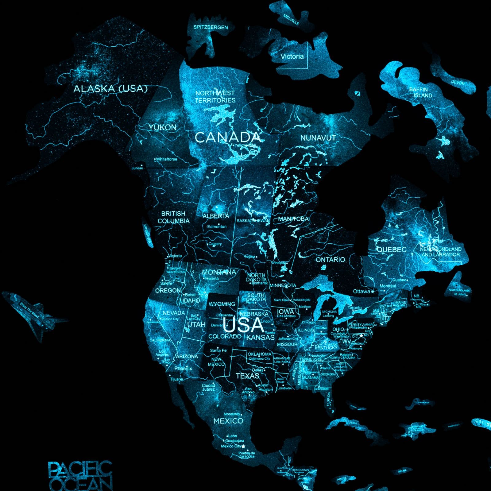 3D Luminous Colored Wooden World Map Space