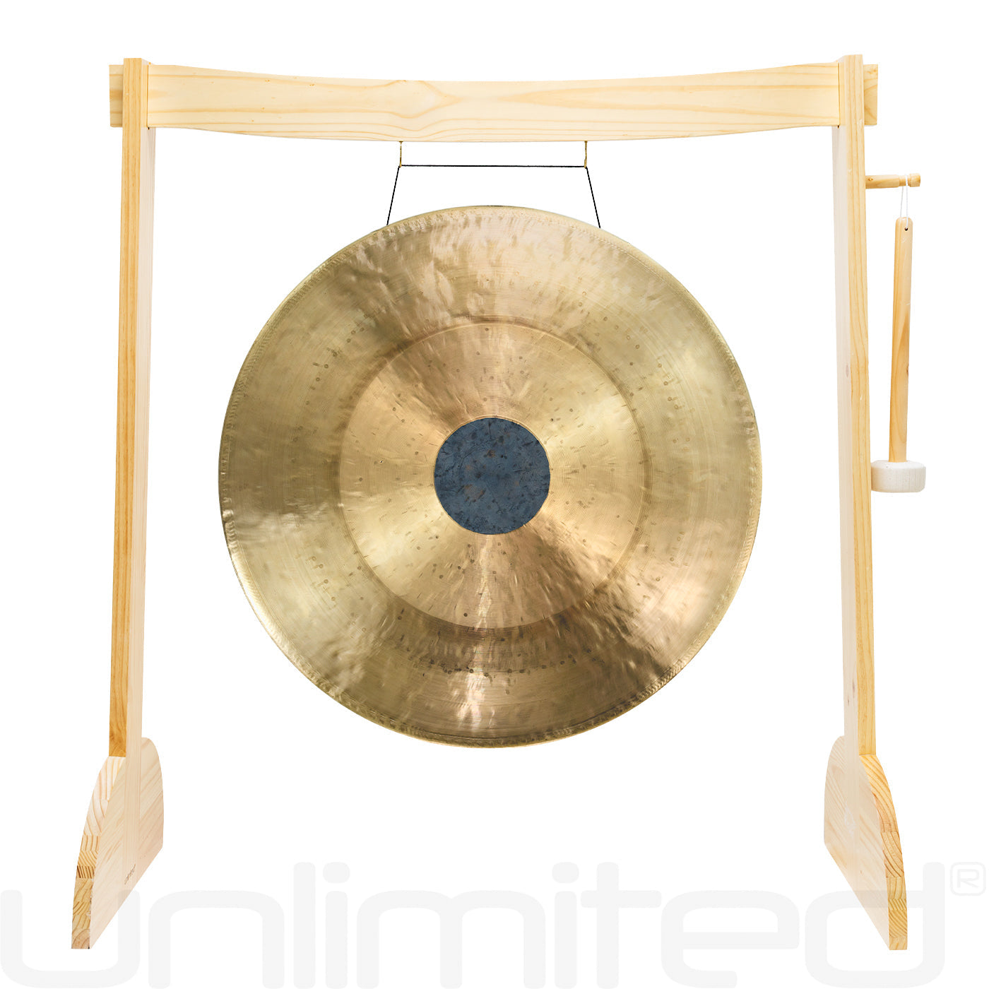 34" to 38" Gongs on the Large Lunaphonic Wood Gong Stand