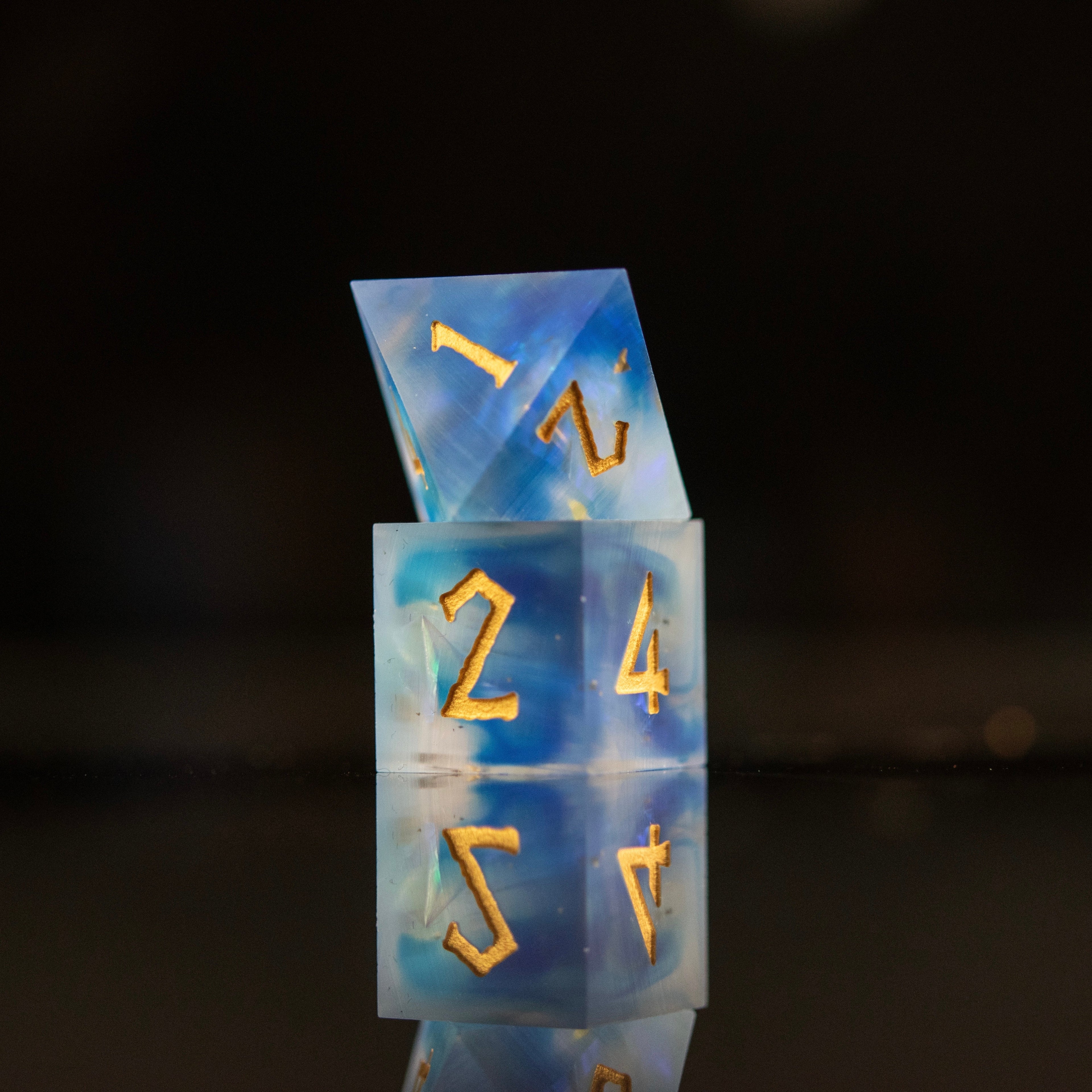 Lunar Veil Sharp-Edged Resin Dice Set | Resin | Wiccan Center