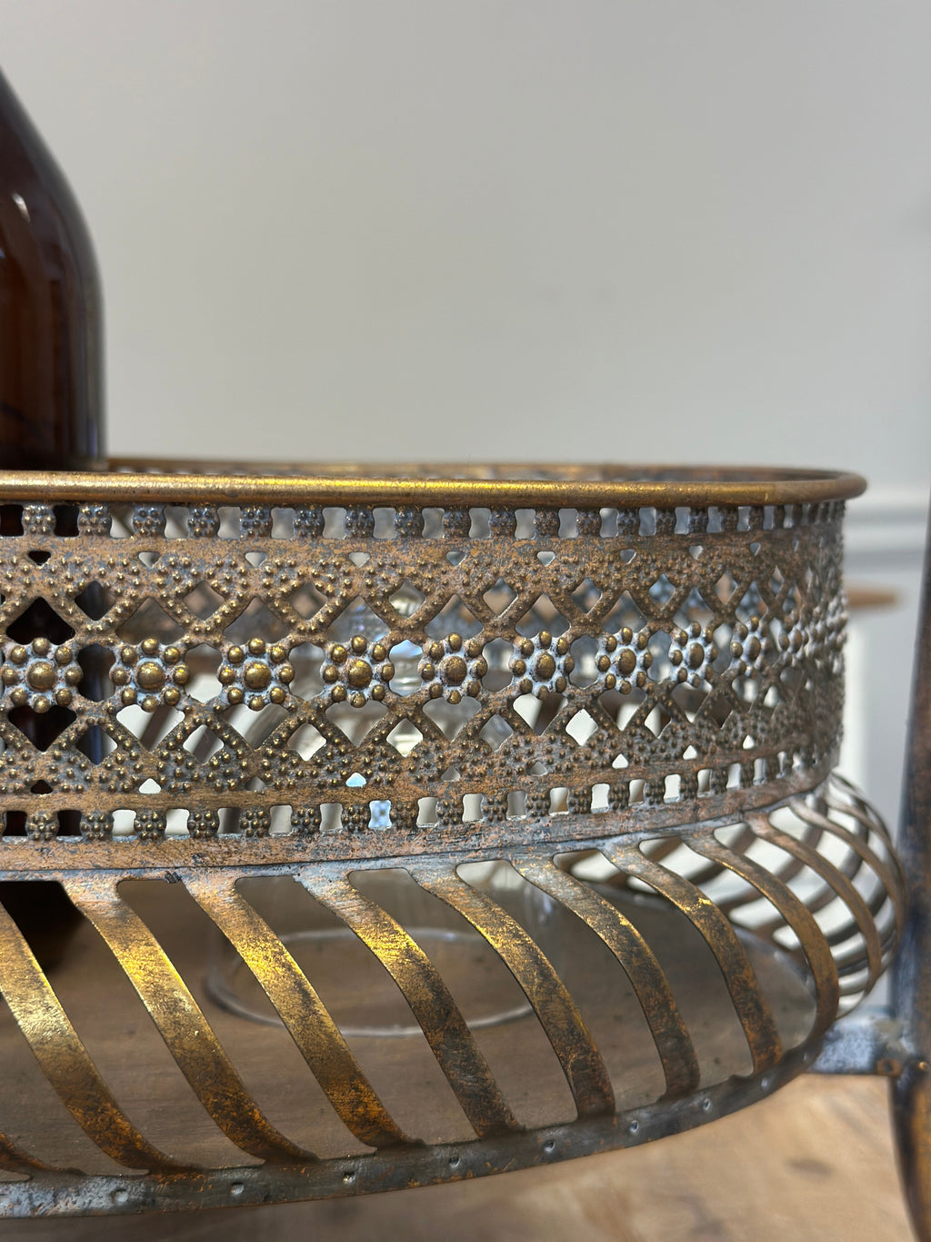 Vintage 2-Tier Metal Bar Cart Stand | | Wiccan Center