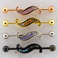 14G Industrial Barbell - Filigree Swirl | Body Jewelry | Wiccan Center
