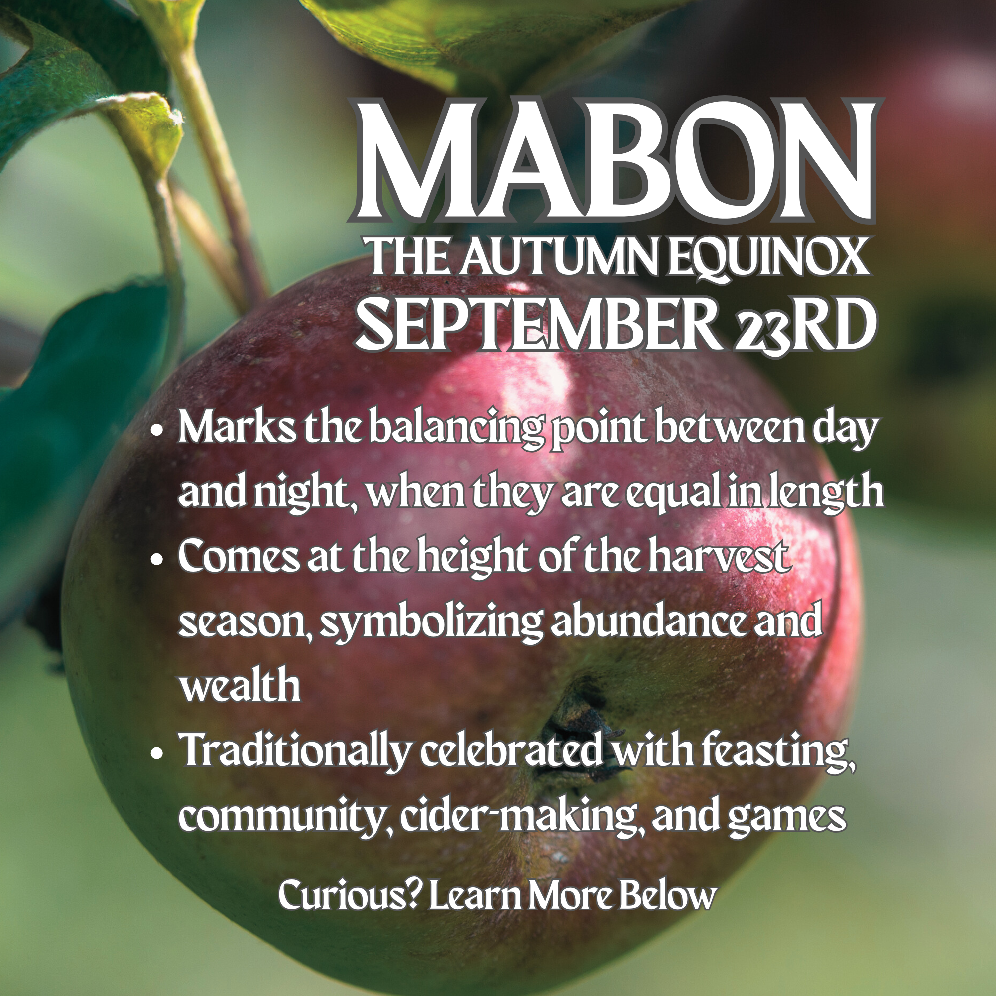 Mabon Soy Wax Candle - McIntosh Apple, Granny Smith, Apple Pie & Harvest Spices | Premium Scented Candle | Wiccan Center