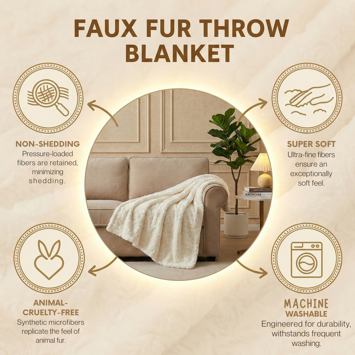 DaDa Bedding Luxury White Roses Fluffy Soft Sherpa Backside Faux Fur Throw Blanket (K11) | Throw Blankets | Wiccan Center