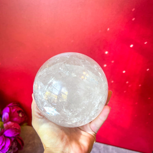 4 1/2" RAINBOW Quartz Sphere, Large Quartz Crystal Ball | | Wiccan Center