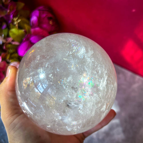 4 1/2" RAINBOW Quartz Sphere, Large Quartz Crystal Ball | | Wiccan Center