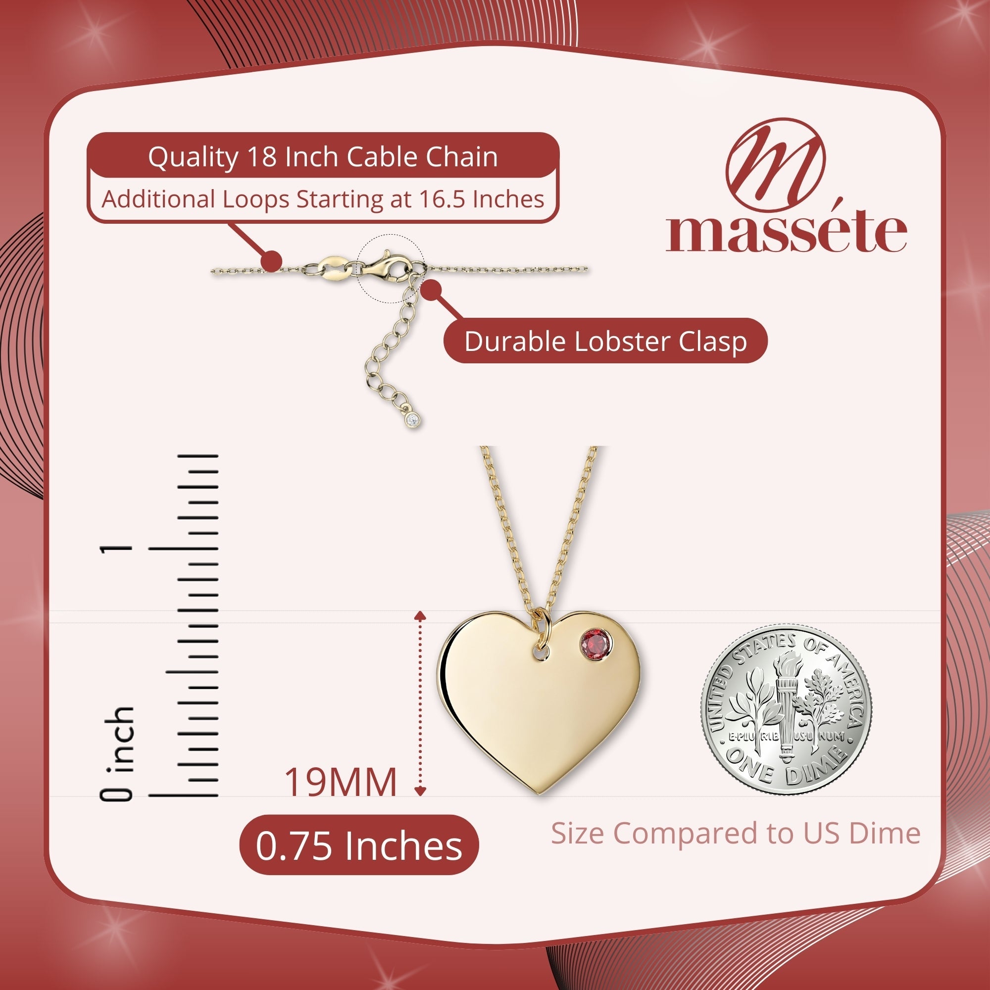 Sterling Silver 925 Yellow Gold Plated Personalized Engraved Heart Necklace with Simulated Birthstone Custom Engravable Pendant for Women and Girls | Necklace | Wiccan Center