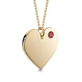 Sterling Silver 925 Yellow Gold Plated Personalized Engraved Heart Necklace with Simulated Birthstone Custom Engravable Pendant for Women and Girls | Necklace | Wiccan Center