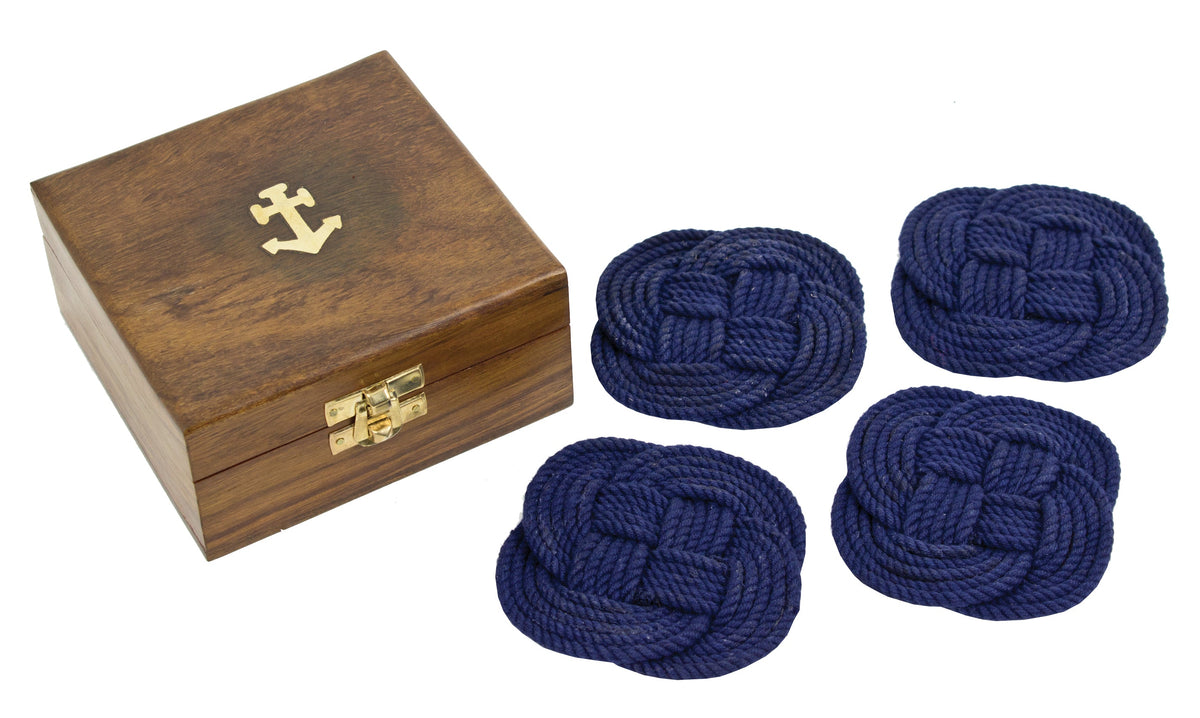 Anchor Box & 4 Navy Coasters | Bar & Drinkware | Wiccan Center