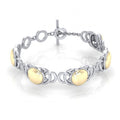 Danu Celtic Knotwork Sterling Silver Bracelet With Gold Accent Center MBL119 Peter Stone Fine Jewelry