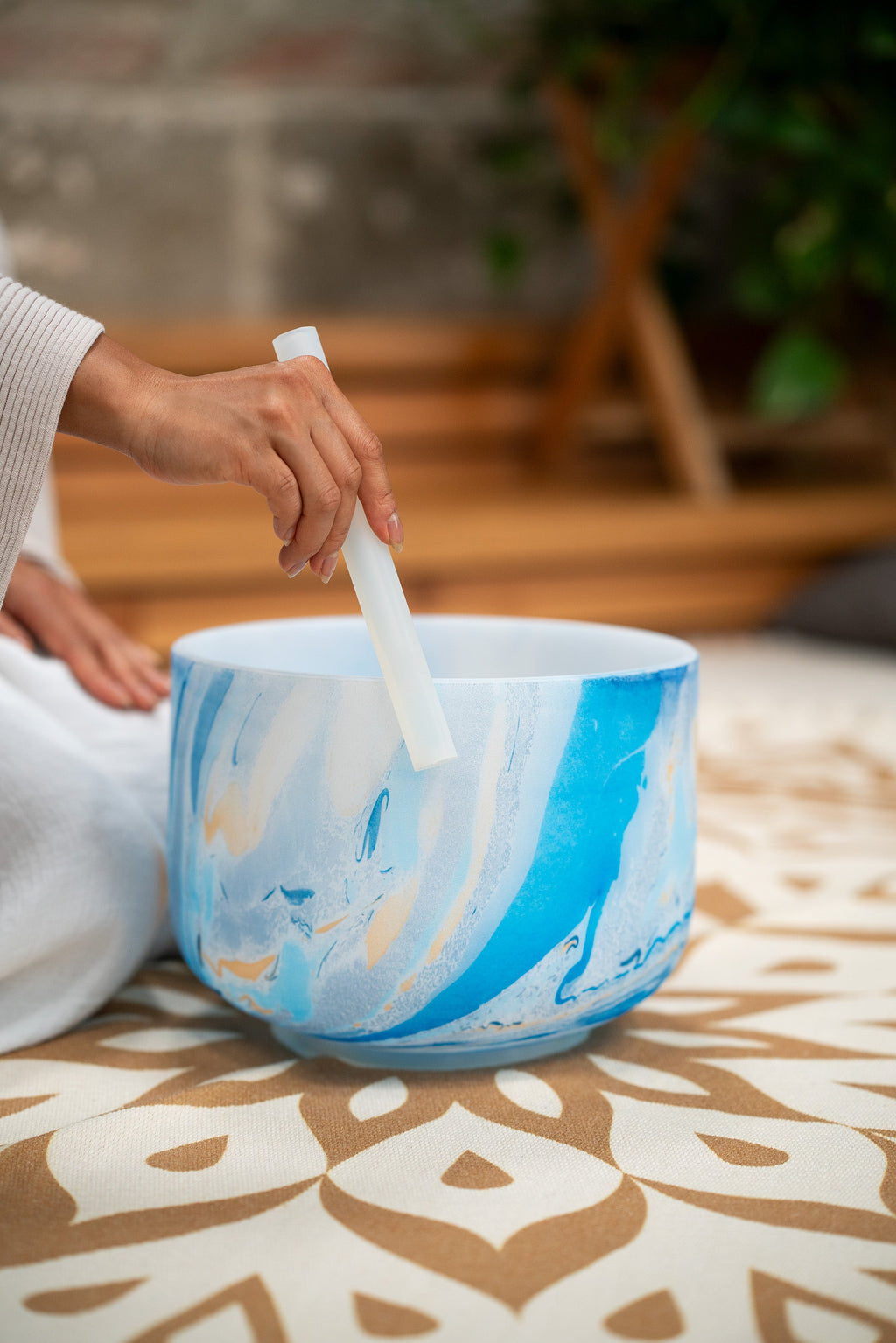 10" Marble Crystal Singing Bowl, A4, Brow Chakra, 432 Hz | | Wiccan Center