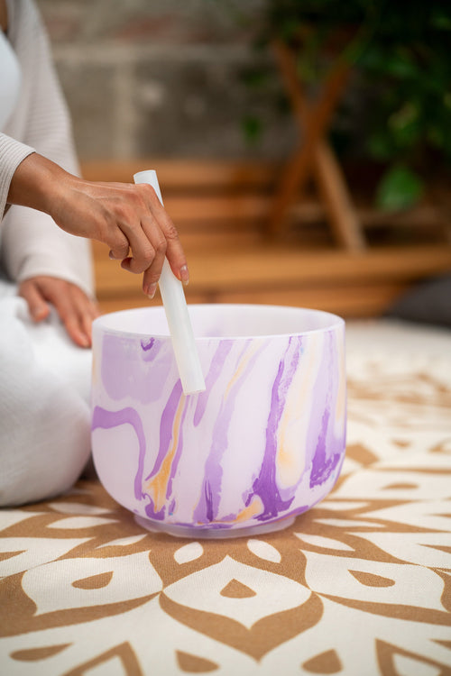 10" Marble Crystal Singing Bowl, B4, Crown Chakra, 432 Hz | | Wiccan Center