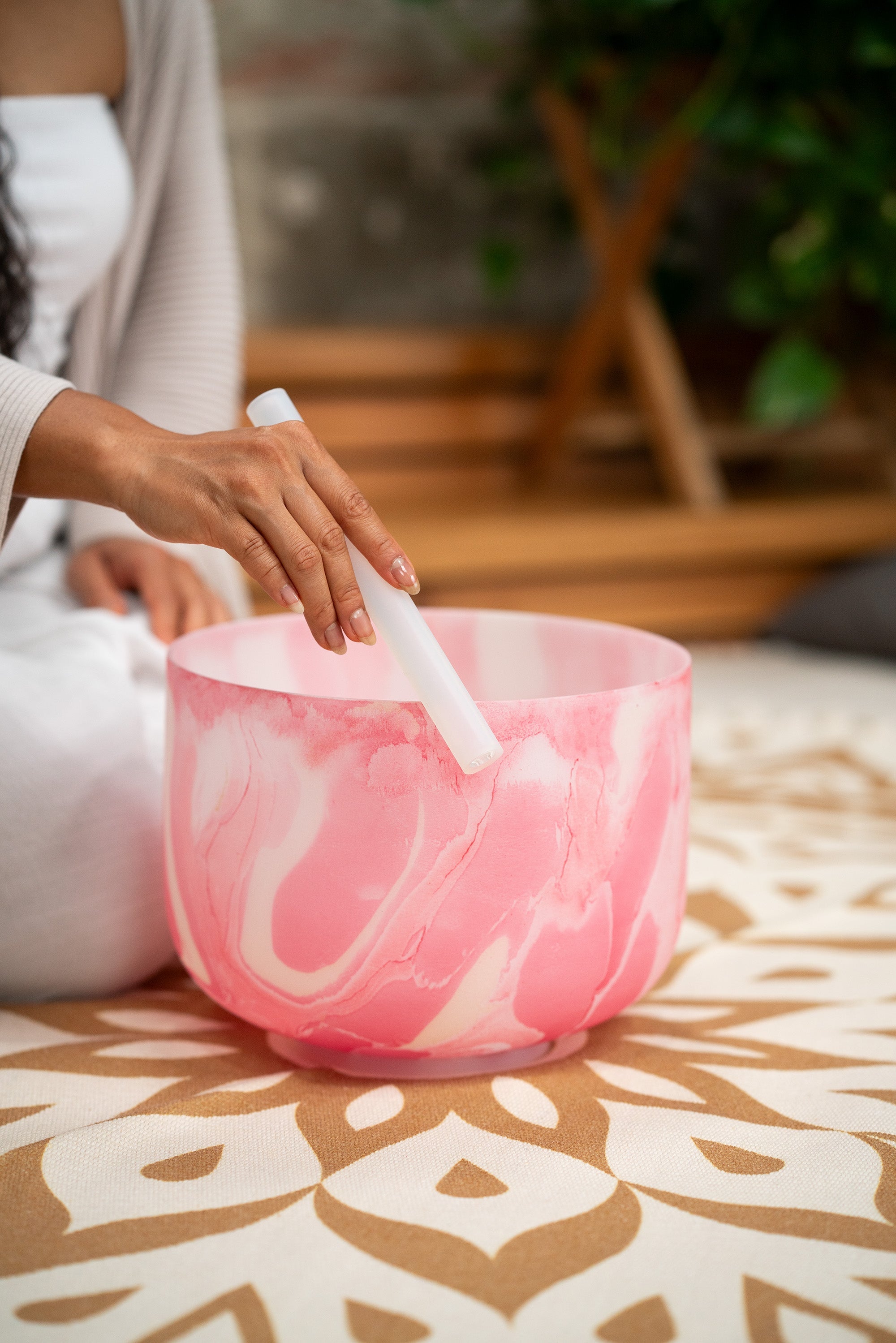10" Marble Crystal Singing Bowl, C4, Root Chakra, 432 Hz | | Wiccan Center