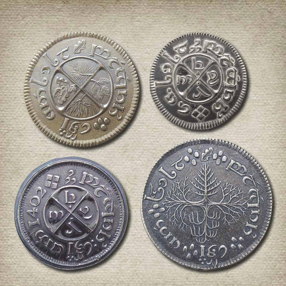 The Hobbit™ Set #2 - The Shire™ Deluxe Set of Four Coins - Silver and Brass | Artwork | Wiccan Center