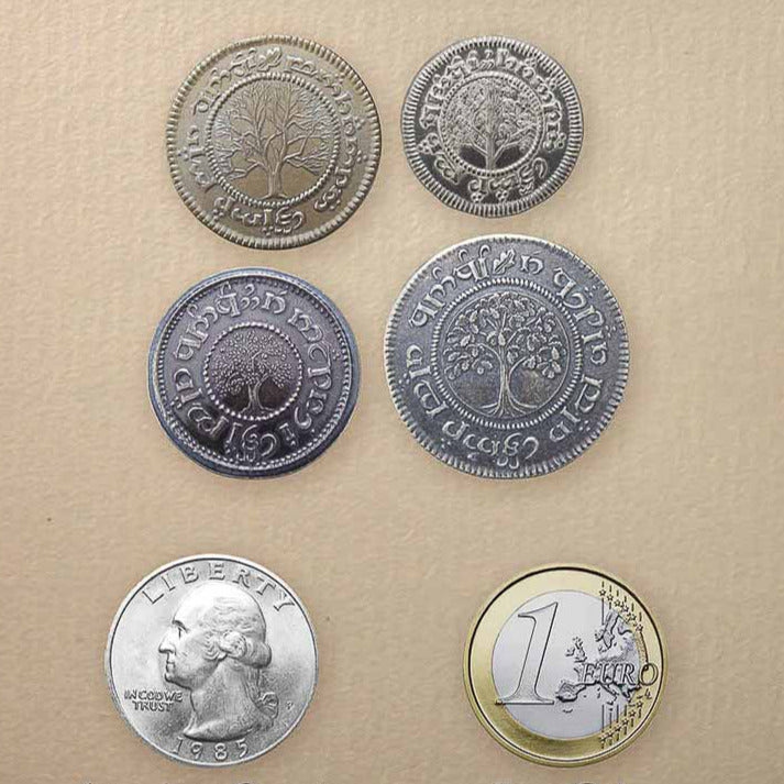 The Hobbit™ Set #2 - The Shire™ Deluxe Set of Four Coins - Silver and Brass | Artwork | Wiccan Center