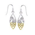 Celtic Knot Heart Horse Sterling Silver With 14K Gold Accent Earrings MER124