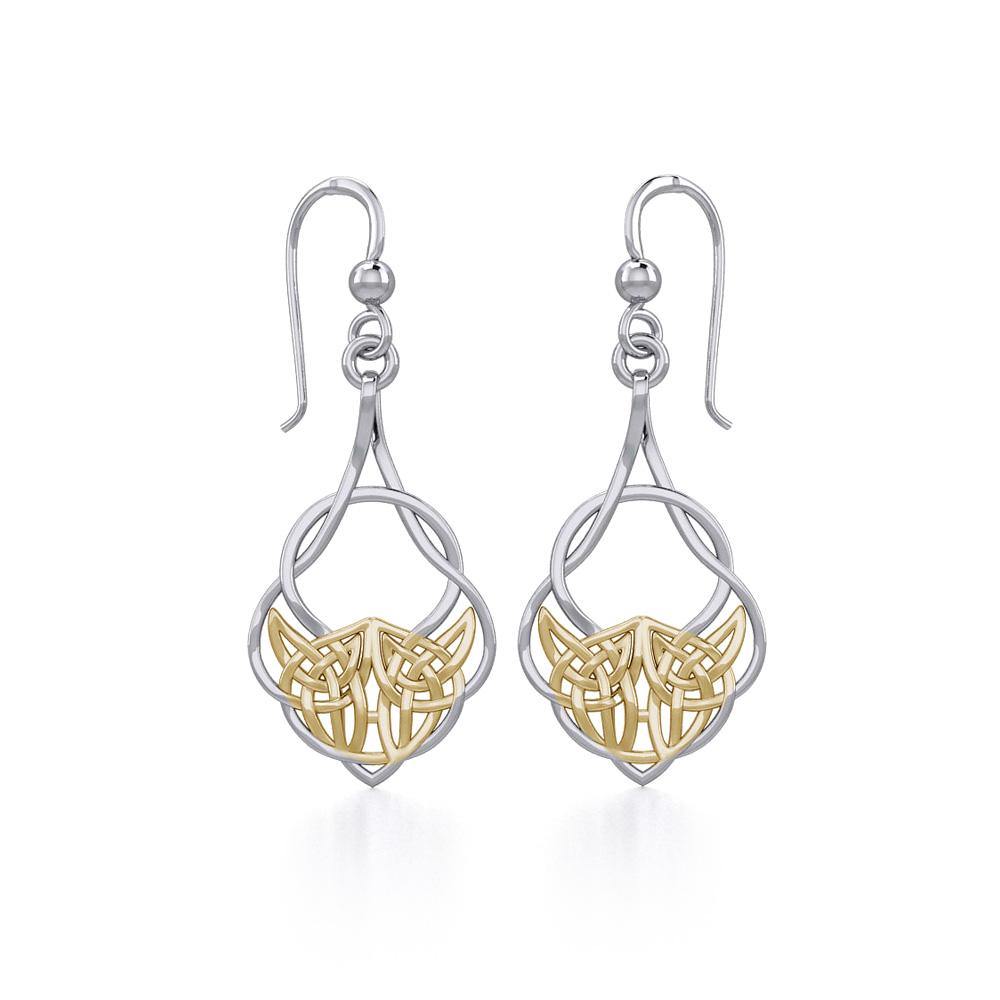 Celtic Knot Silver with 14K Gold Accent Earrings MER1901