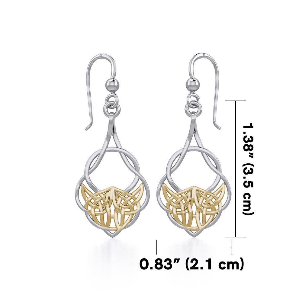 Celtic Knot Silver with 14K Gold Accent Earrings MER1901