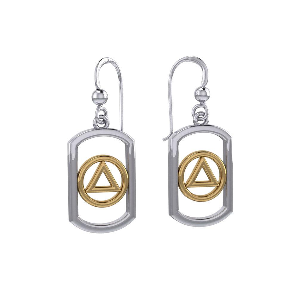 Recovery Silver Two Tone Earrings With 14K Gold Accent In Sterling Silver MER2162