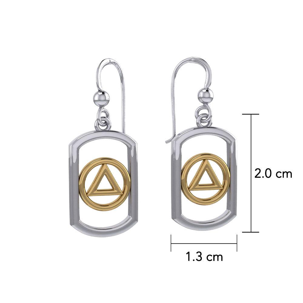 Recovery Silver Two Tone Earrings With 14K Gold Accent In Sterling Silver MER2162