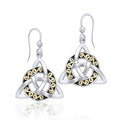 Celtic Knotwork Trinity Sterling Silver with 18K Gold Accent Earring MER708