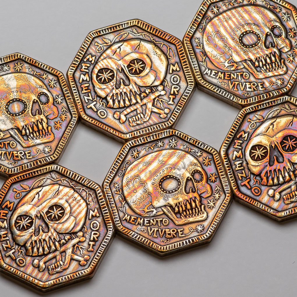 Memento Mori / Memento Vivere Reminder Mokume-gane Coin | Artwork | Wiccan Center